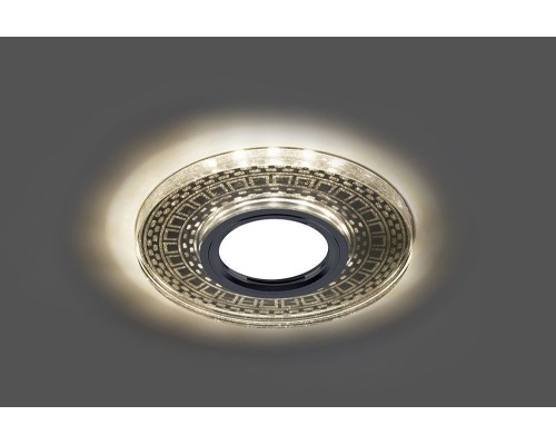 Светильник встраиваемый с LED подсветкой Feron CD981 потолочный MR16 G5.3, прозрачный, серебро