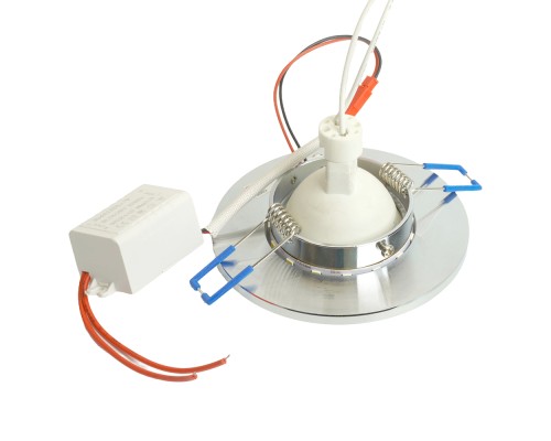 Светильник встраиваемый с белой LED подсветкой Feron CD600 потолочный MR16 G5.3 хром