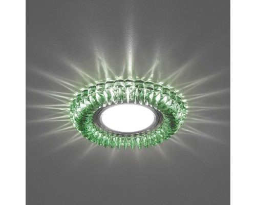 Светильник встраиваемый с зеленой LED подсветкой Feron CD904 потолочный MR16 G5.3 прозрачный