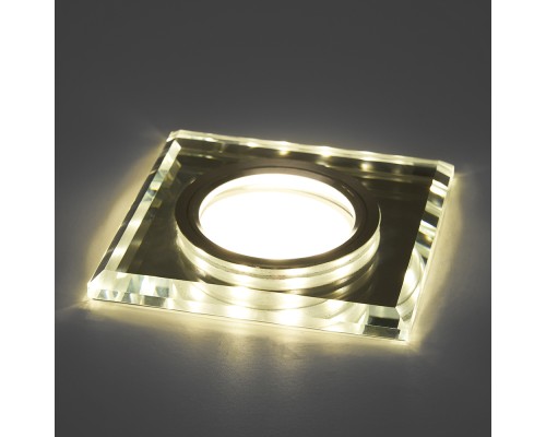 Светильник встраиваемый с белой LED подсветкой Feron CD8150 потолочный MR16 G5.3 белый