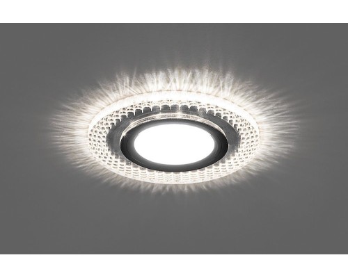 Светильник встраиваемый с белой LED подсветкой Feron CD955 потолочный MR16 G5.3 прозрачный