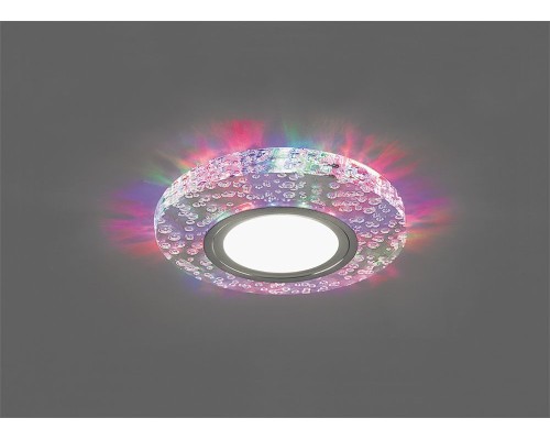 Светильник встраиваемый с разноцветной LED подсветкой Feron CD953 потолочный MR16 G5.3, прозрачный