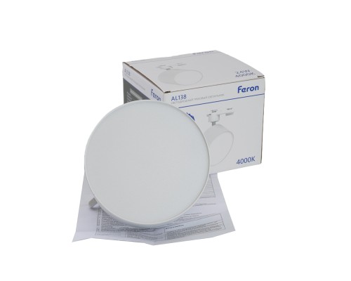 Светодиодный светильник Feron AL138 трековый однофазный на шинопровод 24W 4000K 110 градусов белый