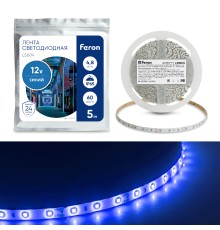 Cветодиодная LED лента Feron LS604, 60SMD(2835)/м 4.8Вт/м  5м IP65 12V синий