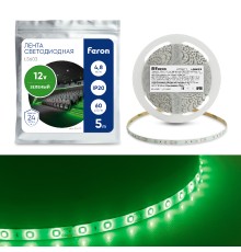 Светодиодная LED лента Feron LS603, 60SMD(2835)/m 4.8W/m 12V 5m зеленый