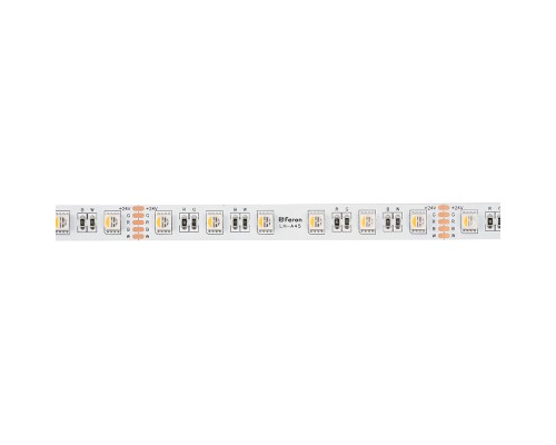 Лента светодиодная 60SMD(5050)/м 14,4Вт/м 24V 5000*12*1.22мм RGB+3000К, IP20, LS507 FERON