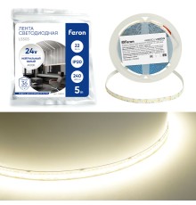 Светодиодная LED лента Feron LS503 240SMD(2835)/м 22Вт/м 24V 5000*10*1.22мм 4000К, IP20