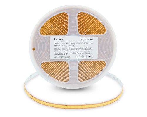 Лента светодиодная 720SMD(2110) 10Вт/м 24V 5000*8*1.8мм IP20 4000К, LS536 FERON СВОБОДНЫЙ РЕЗ
