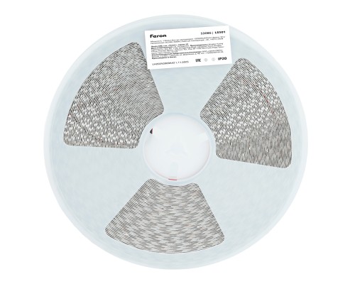 Светодиодная LED лента Feron LS501, 120SMD(2835)/м 11Вт/м 24V 30000*8*1.22мм 3000К 30м IP20