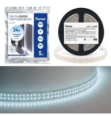 Лента светодиодная двухрядная, 288SMD(2835)/м 30Вт/м 24V 5000*20*1.8мм 6500К, IP20 , LS509 FERON