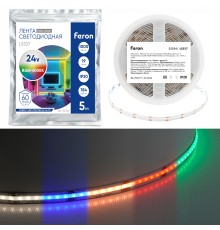 Лента светодиодная  784SMD(2110)/ 19Вт/м 24V 5000*12*2.3мм RGB+4000К, IP20, LS537 FERON