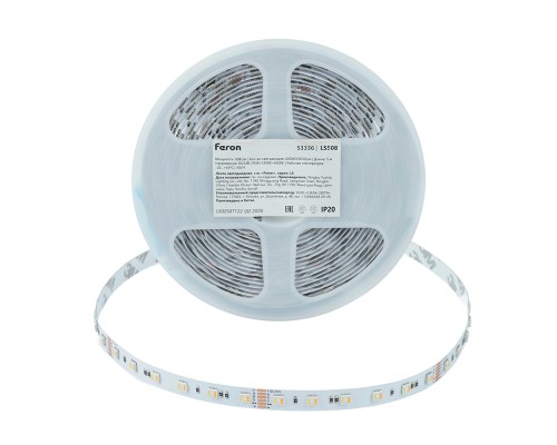 Светодиодная COB лента Feron LS530, 320SMD(2110) 10Вт/м 24V 5000*8*1.8мм 3000К IP20