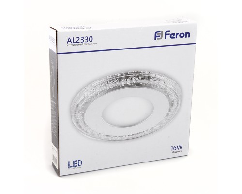 Светодиодный светильник Feron AL2330 встраиваемый 16W 4000K и подсветка 4000К белый