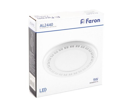 Светодиодный светильник Feron AL2440 встраиваемый 9W 4000K и подсветка 4000К белый