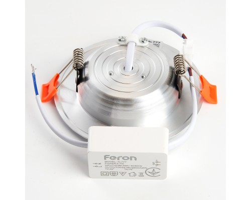 Светодиодный светильник Feron AL777 встраиваемый 7W 4000K серебристый