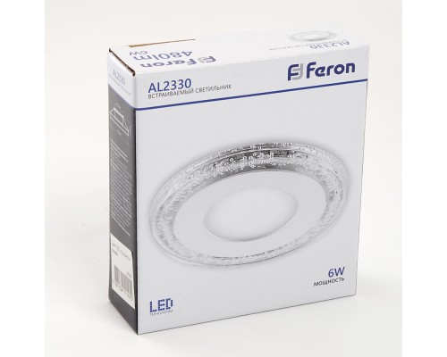 Светодиодный светильник Feron AL2330 встраиваемый 6W 4000K и подсветка 4000К белый
