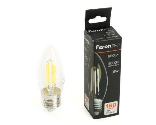 Лампа светодиодная Feron.PRO LB-1206 Свеча E27 6W 175-265V 4000K