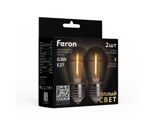 Лампа светодиодная Feron LB-384 E27 0,5W 230V 2700K