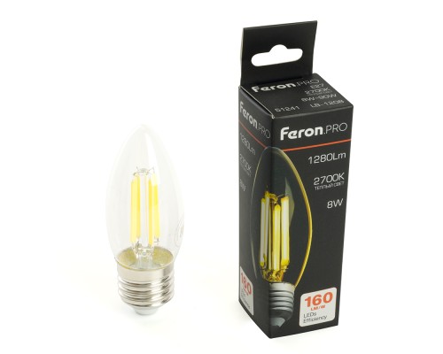 Лампа светодиодная Feron.PRO LB-1208 Свеча E27 8W 175-265V 2700K