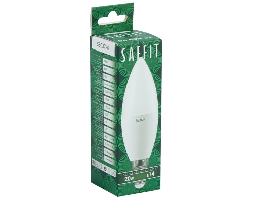Лампа светодиодная SAFFIT SBC3720 Свеча E14 20W 230V 4000K