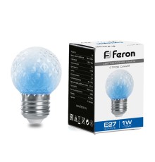 Лампа-строб Feron LB-377 Шарик прозрачный E27 1W синий