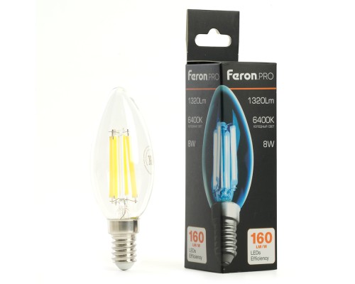 Лампа светодиодная Feron.PRO LB-1208 Свеча E14 1320LM 8W 175-265V 6400K