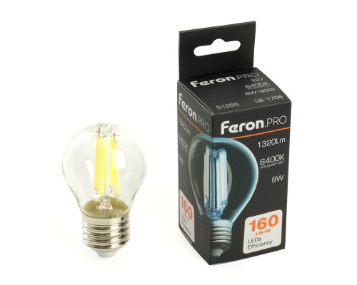 Лампа светодиодная Feron.PRO LB-1708 Шарик E27 1320LM 8W 175-265V 6400K