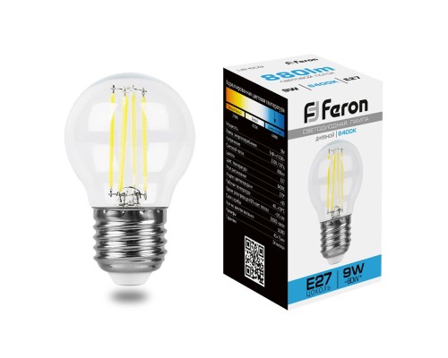 Лампа светодиодная Feron LB-509 Шарик E27 9W 6400K