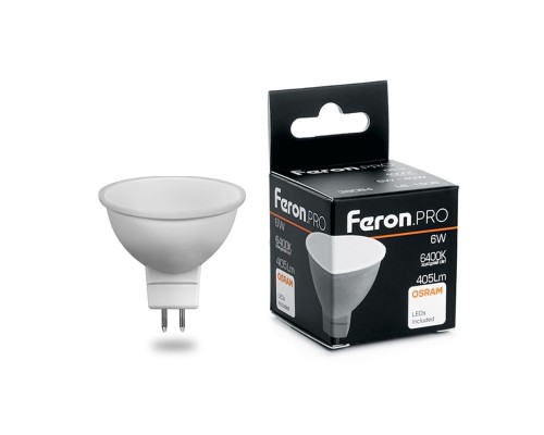 Лампа светодиодная Feron.PRO LB-1606 MR16 G5.3 6W 6400K OSRAM LED