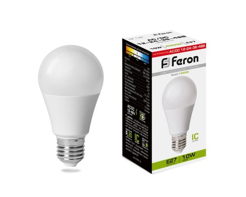 Лампа светодиодная низковольтная Feron LB-192 Шар E27 10W 4000K