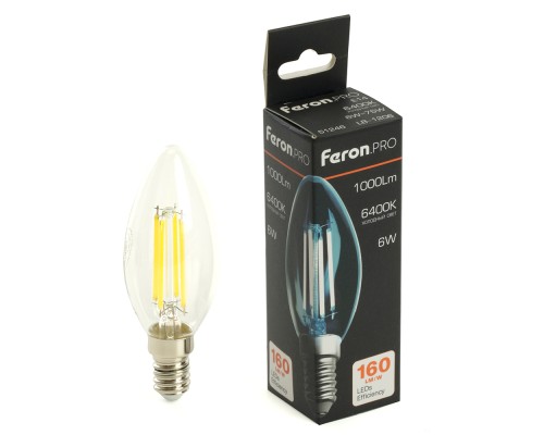 Лампа светодиодная Feron.PRO LB-1206 Свеча E14 6W 175-265V 6400K