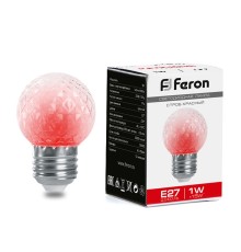 Лампа-строб Feron LB-377 Шарик прозрачный E27 1W красный