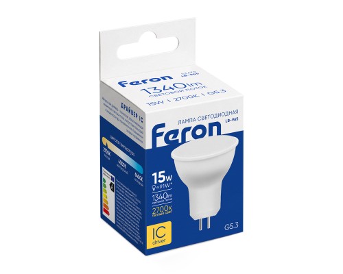 Лампа светодиодная Feron LB-965 MR16 G5.3 15W 175-265V 2700K