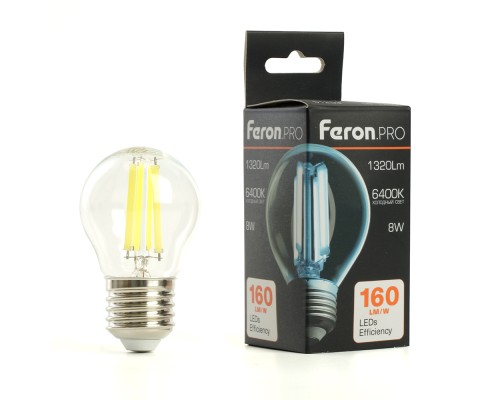 Лампа светодиодная Feron.PRO LB-1708 Шарик E27 1320LM 8W 175-265V 6400K