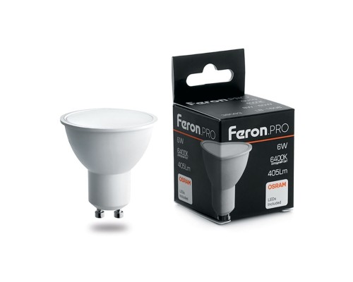 Лампа светодиодная Feron.PRO LB-1606 GU10 6W 6400K OSRAM LED