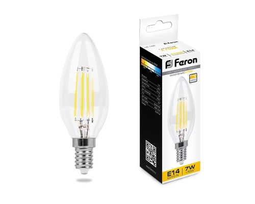 Лампа светодиодная диммируемая Feron LB-166 Свеча E14 7W 230V 2700K