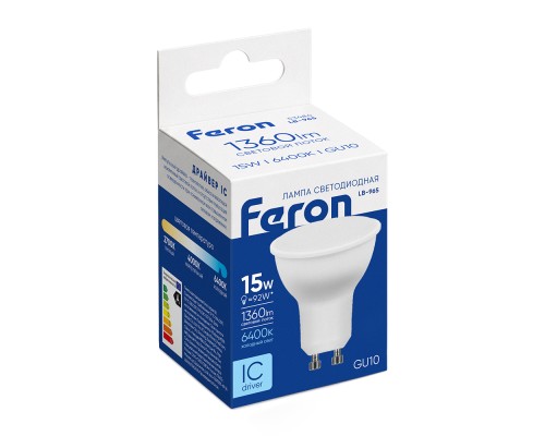 Лампа светодиодная Feron LB-965 MR16 GU10 15W 175-265V 6400K