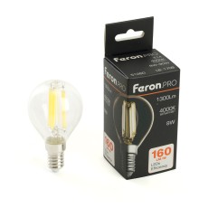 Лампа светодиодная Feron.PRO LB-1708 Шарик E14 1300LM 8W 175-265V 4000K