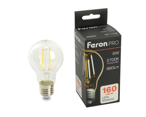 Лампа светодиодная Feron.PRO LB-1106 Шар E27 6W 175-265V 2700K