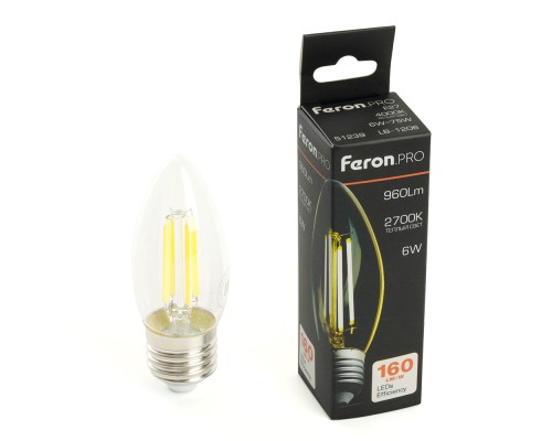 Лампа светодиодная Feron.PRO LB-1206 Свеча E27 6W 175-265V 2700K