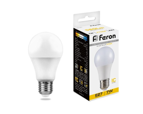 Лампа светодиодная Feron LB-91 20LED(7W) 230V E27 2700K A60