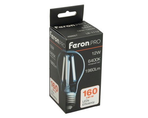 Лампа светодиодная Feron.PRO LB-1112 Шар E27 12W 175-265V 6400K