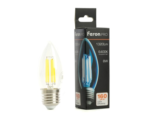 Лампа светодиодная Feron.PRO LB-1208 Свеча E27 8W 175-265V 6400K