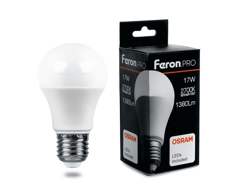 Лампа светодиодная Feron.PRO LB-1017 Шар E27 17W 2700K OSRAM LED