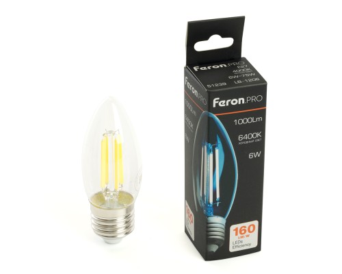 Лампа светодиодная Feron.PRO LB-1206 Свеча E27 6W 175-265V 6400K