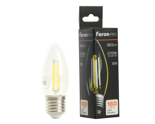 Лампа светодиодная Feron.PRO LB-1206 Свеча E27 6W 175-265V 2700K