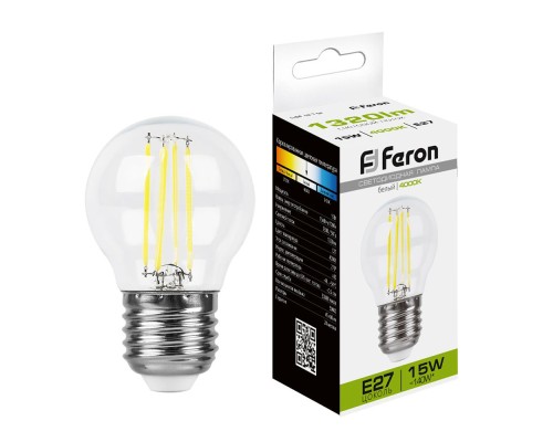 Лампа светодиодная Feron LB-515 Шарик E27 15W 230V 4000K