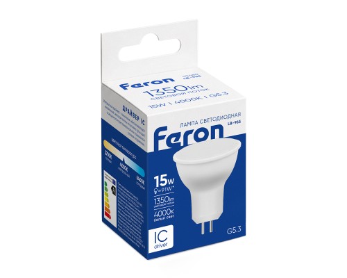 Лампа светодиодная Feron LB-965 MR16 G5.3 15W 230V 4000K