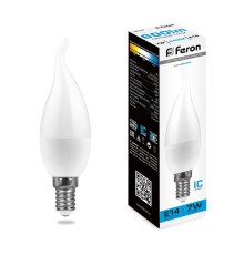 Лампа светодиодная Feron LB-97 Свеча на ветру E14 7W 6400K