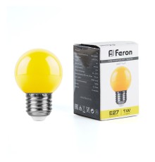 Лампа светодиодная Feron LB-37 Шарик E27 1W желтый